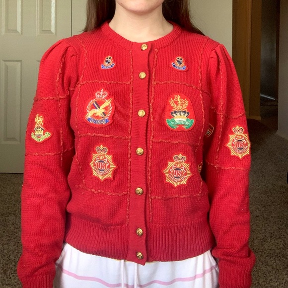 Vintage Abercrombie & Fitch, red patch cardigan - medium - Picture 2 of 8